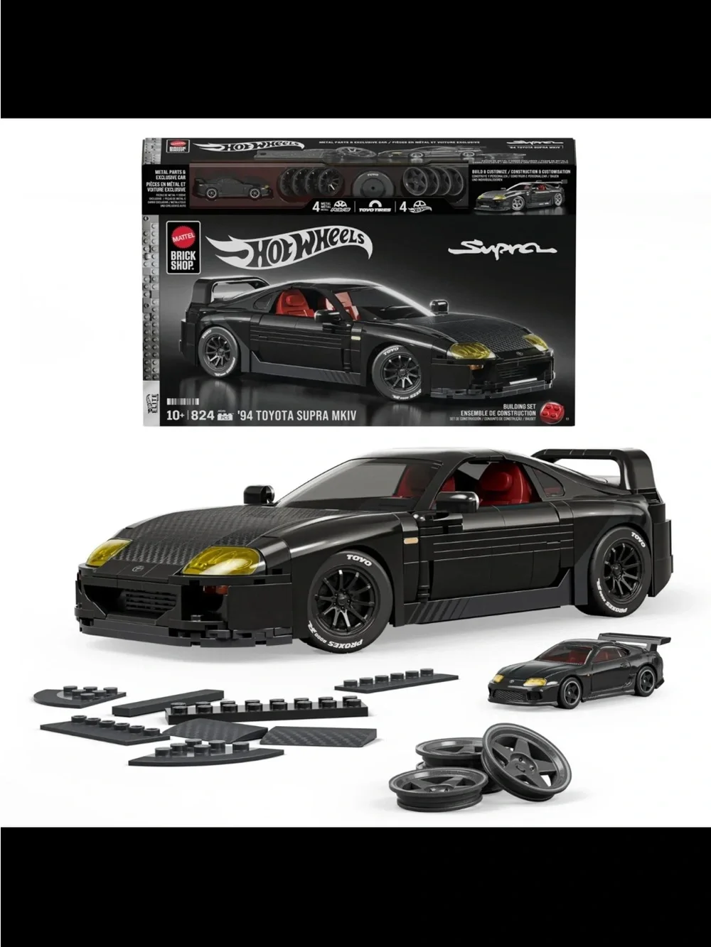 Hot Wheels Brick Shop Elite 1994 Toyota Supra MKIV 1:32 Building Set 824 pcs